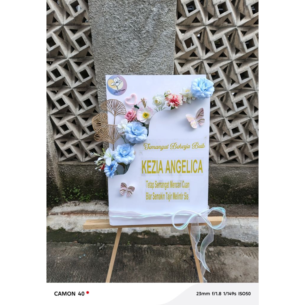 papan bunga akrilik / Wave Flower Box / acrylic standing / bucket bunga / karangan bunga / bunga wis