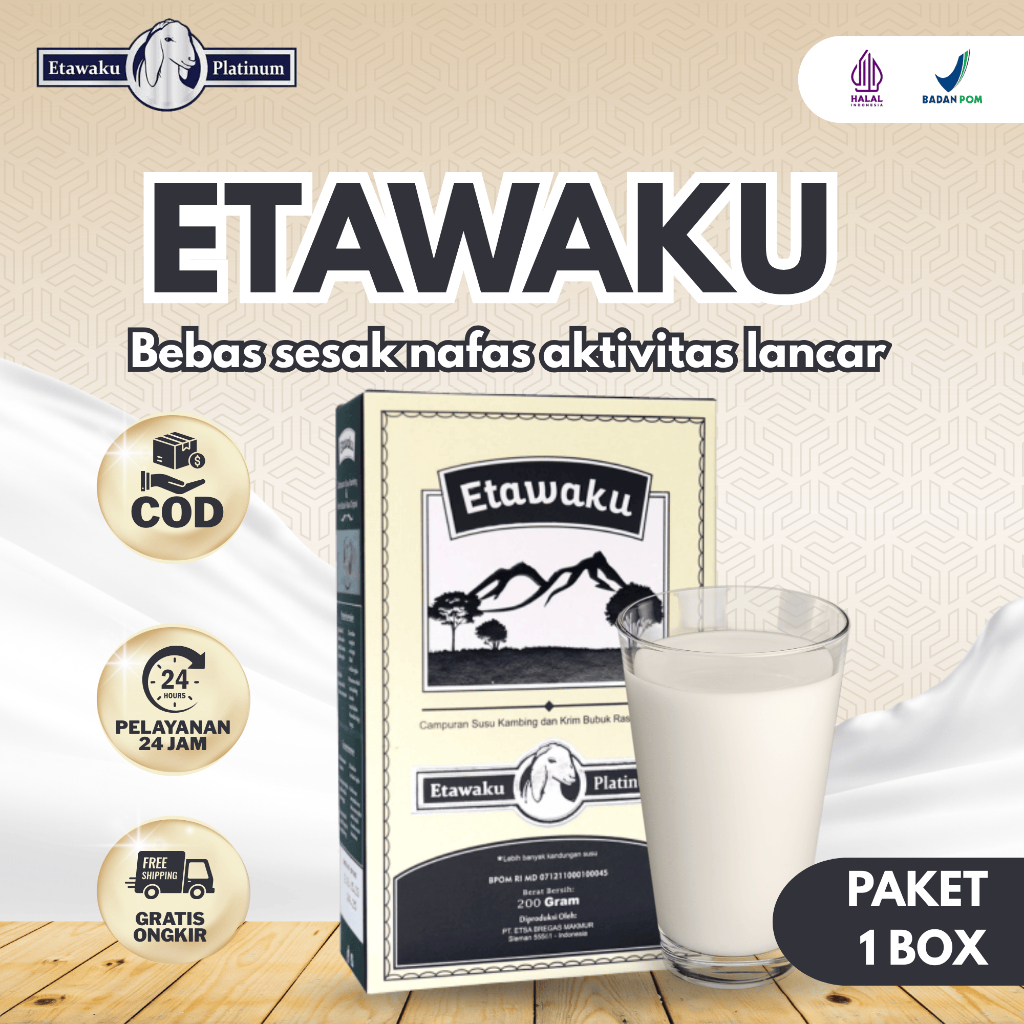 

ETAWAKU PLATINUM SUSU KAMBING ETAWA SEMBUHKAN FLU 100% ASLI 1 BOX