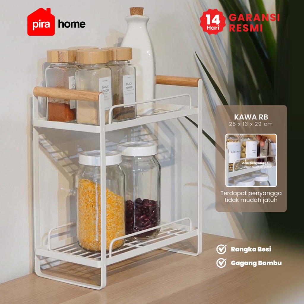 PIRA HOME -  KAWA RB Rak Bumbu Dapur / Rak Dapur Besi 2 Susun