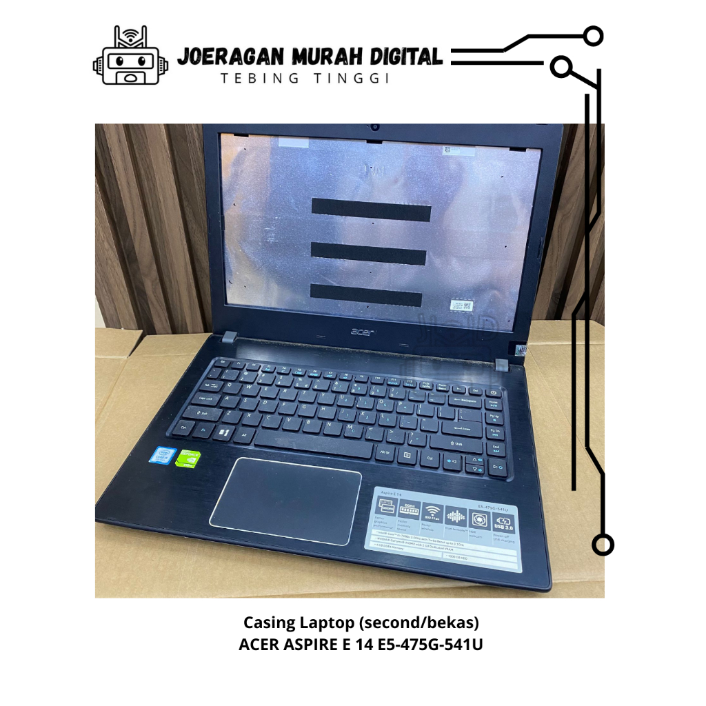Casing Laptop (second/bekas) ACER ASPIRE E 14 E5-475G-541U (ORIGINAL)