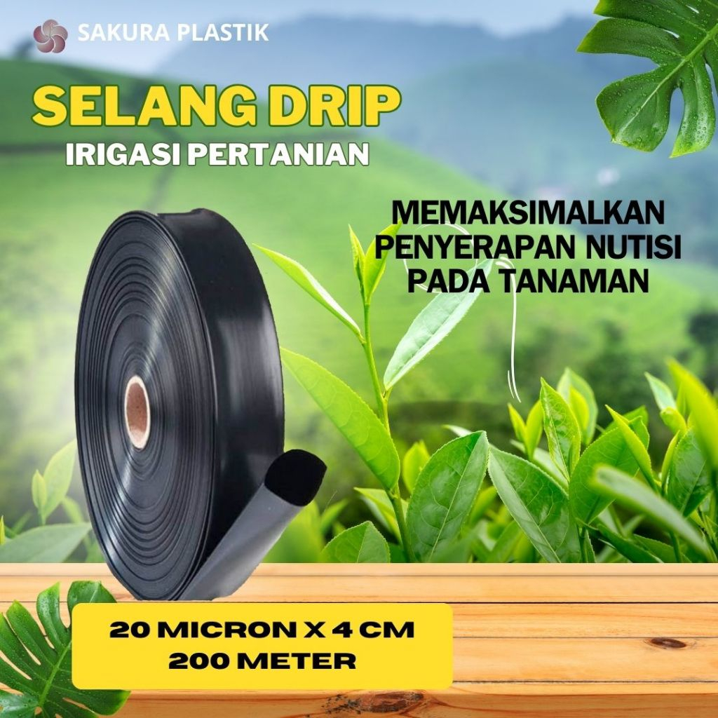 Selang Drip 20 mikron 4cm 200 meter - Pipa 3/4 inch