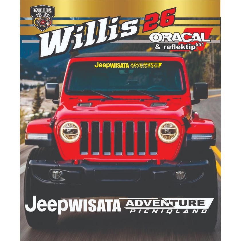 cutting sticker kaca depan mobil adventure stiker mobil jeepWISATA ADVENTURE