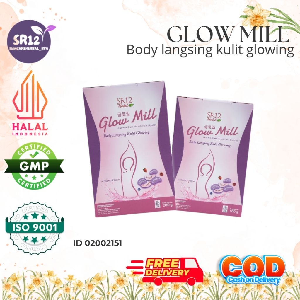 

glow mill [200gr] fiber milk shake with oat & flotation badan langsing kulit glowing