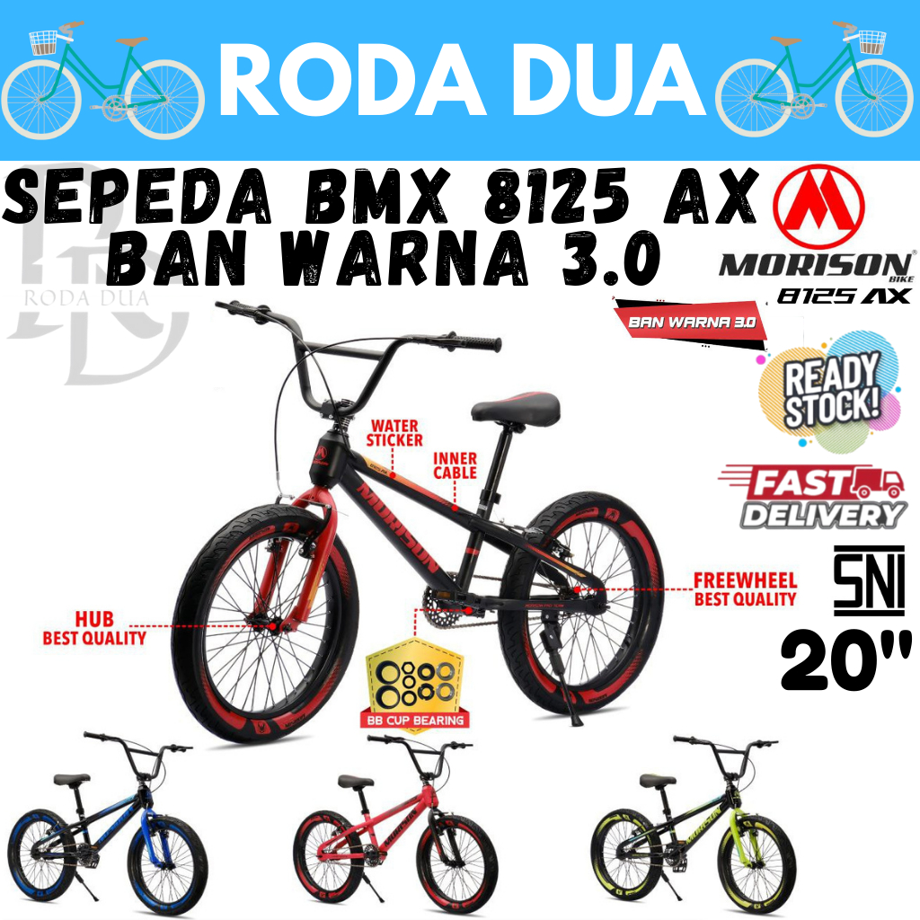 SEPEDA BMX UKURAN 20" TIPE 8125 AX - BAN WARNA 3.0