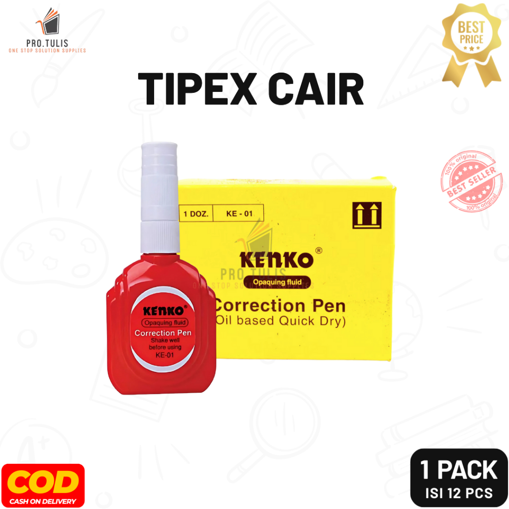 

(1DUS isi 12 PCS) Tipe-x / Tipex Cair KENKO. ProTulis