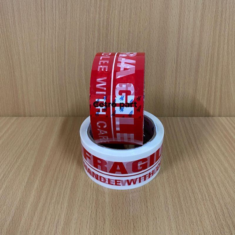 Super murah lakban fragile rocket 2 inch 48mm tebal 50 micron -lakban fragile packing online shop-CP