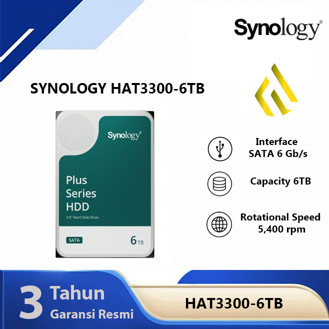 Synology HAT3300-6T 6TB - HDD Harddisk 3.5 Inch SATA Plus Series NAS