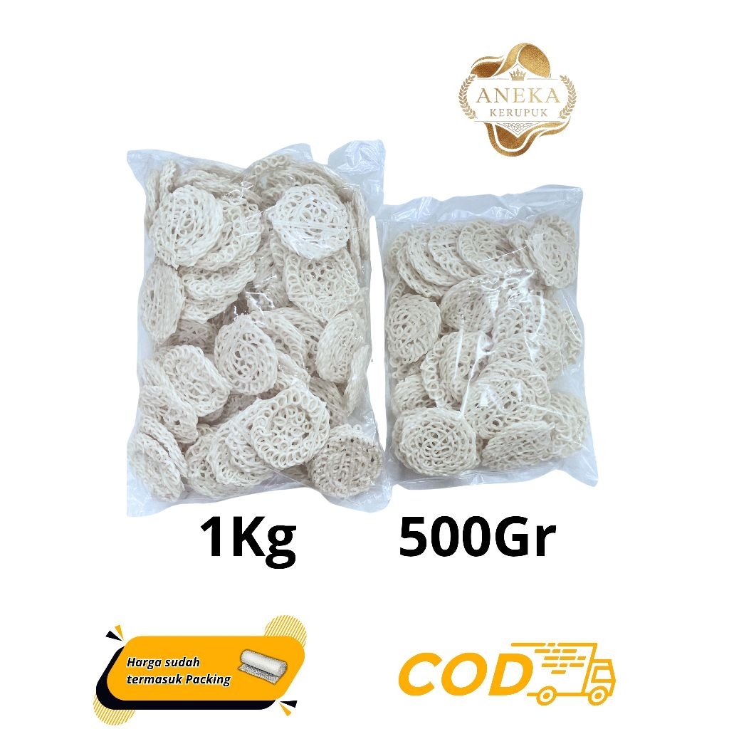 

KERUPUK UYEL JUMBO/KERUPUK UYEL BESAR BUAT BERKATAN / MAWAR PUTIH JUMBO / JEBLES PUTIH JUMBO