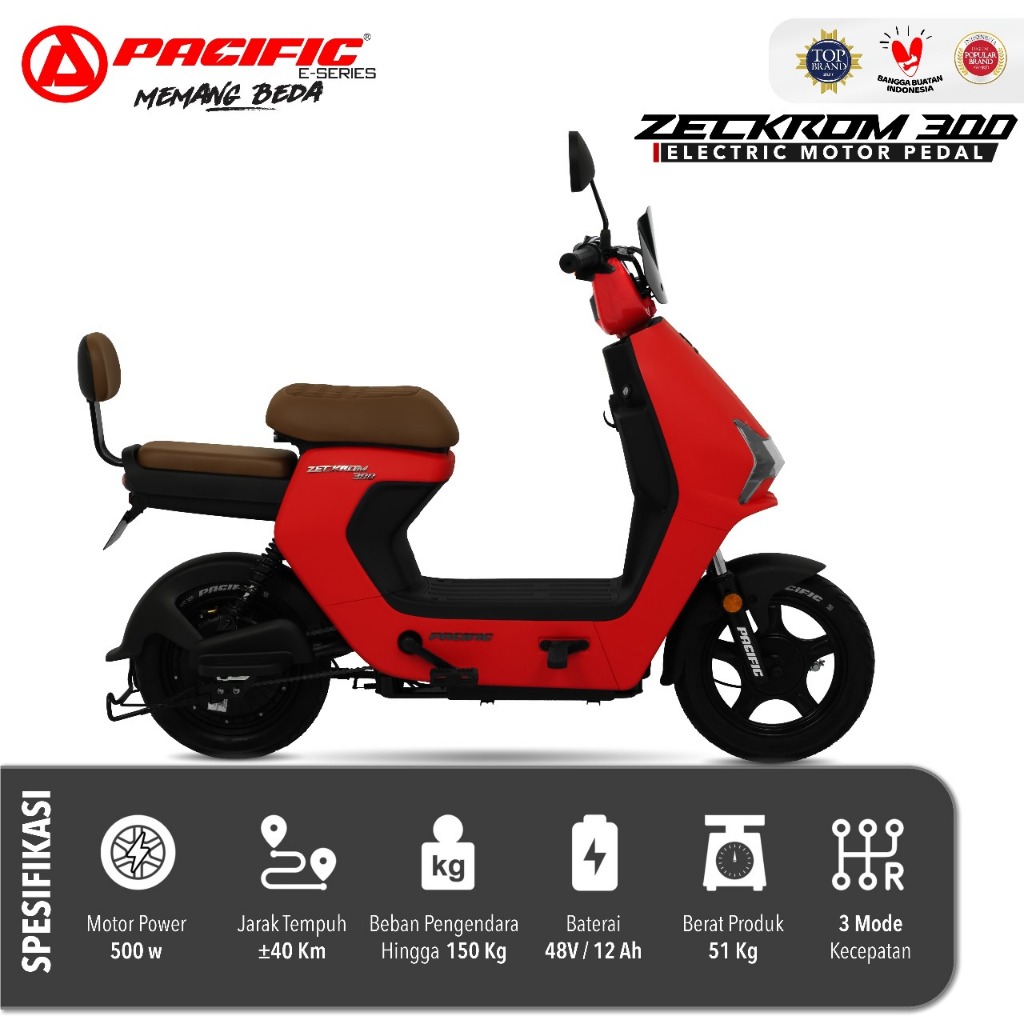 PACIFIC ZECKROM 300 Sepeda Listrik Garansi Resmi