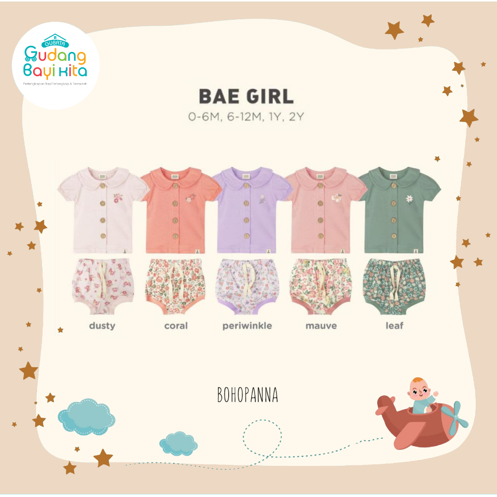 Bohopanna Bae Set Girl - Setelan Bayi Perempuan - Baju Bayi Perempuan