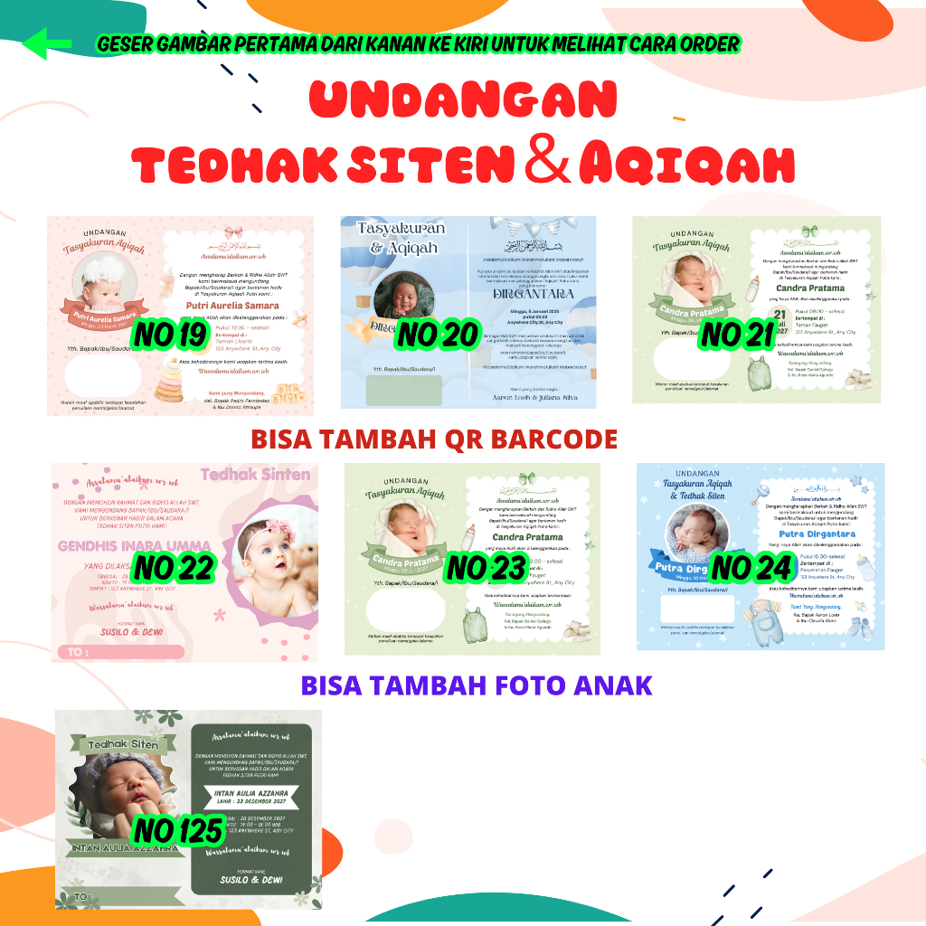 undangan tedhak siten aqiqah anak murah