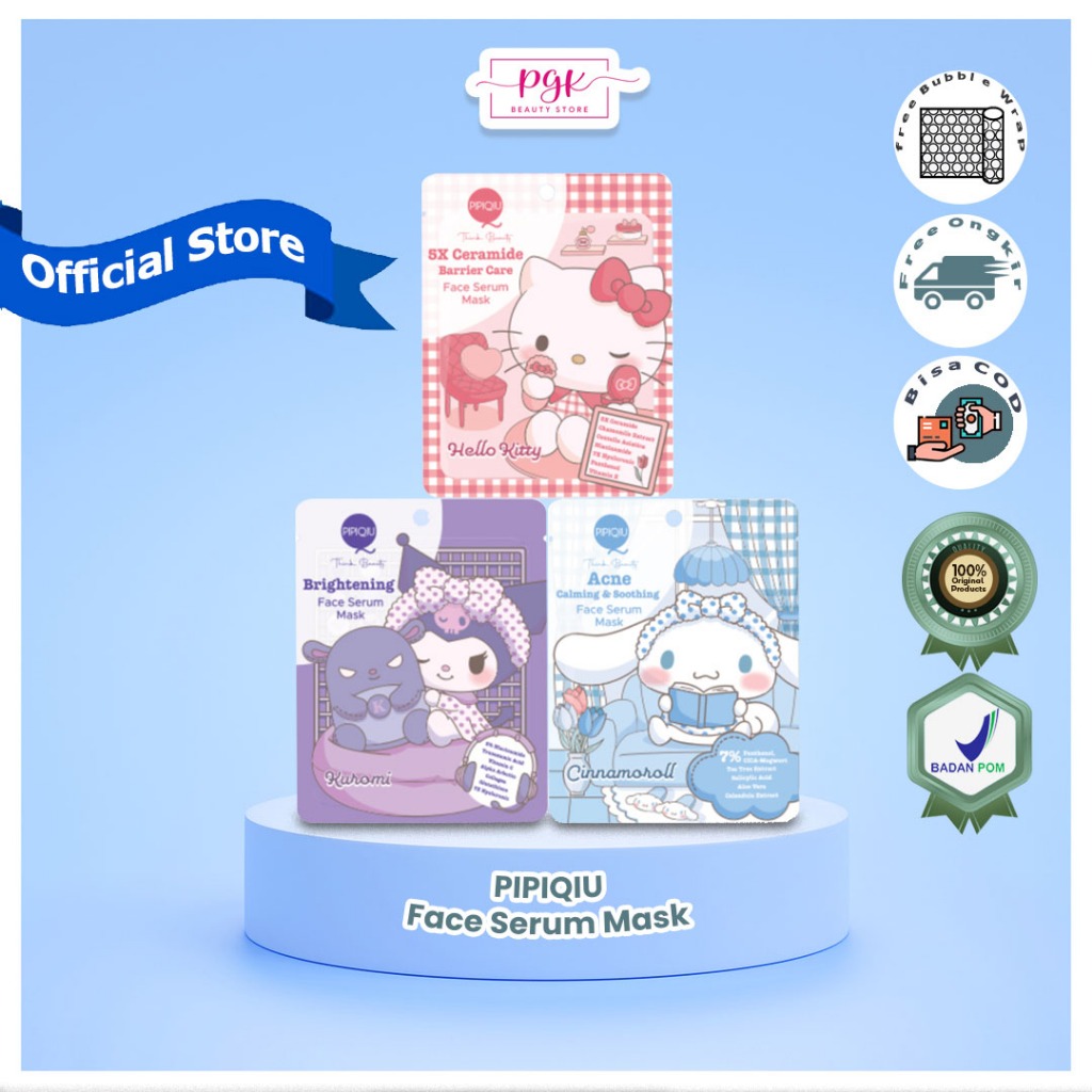 PIPIQIU Face Serum Mask Hello Kitty Kuromi Cinnamoroll