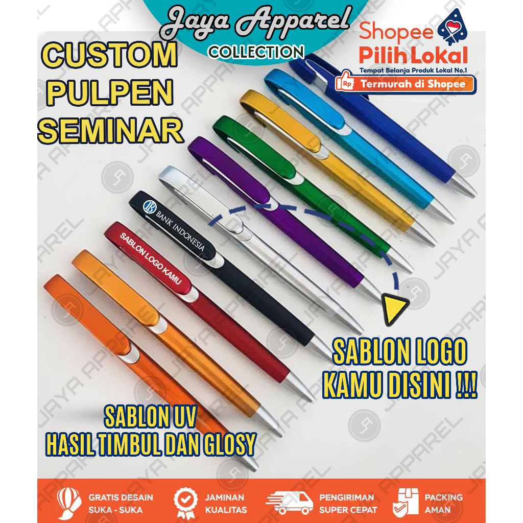

CUSTOM SABLON PULPEN - SOVENIR PULPEN - PULPEN SABLON UV SUDAH TERMASUK PLASTIK