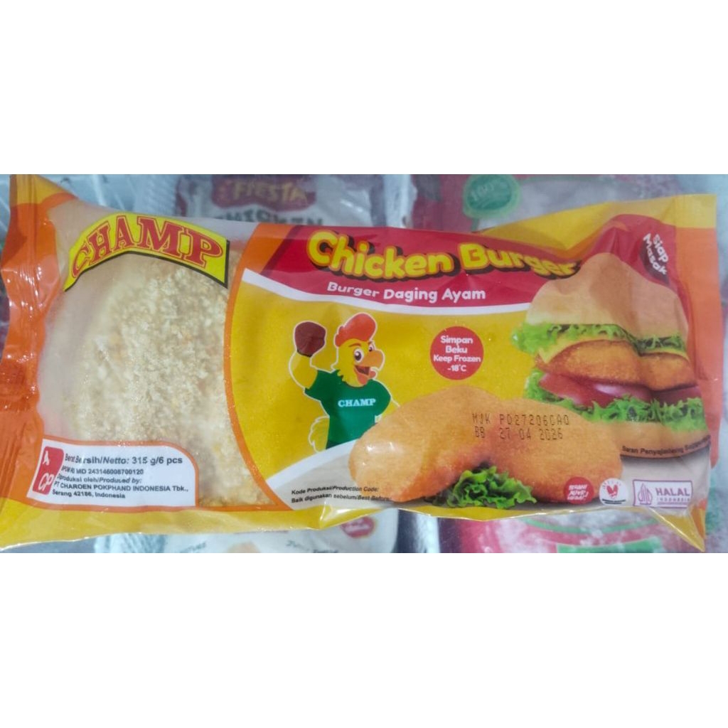 

Champ Chicken Burger//Daging Burger//Nugget Burger