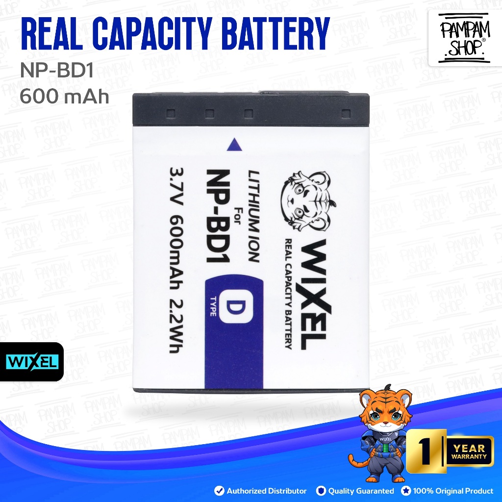 WIXEL Baterai Kamera NP-BD1 for Sony CyberShot DSC T2 T200 T300 T500 T70 T75 T700 T77 T90 T900 TX1 G