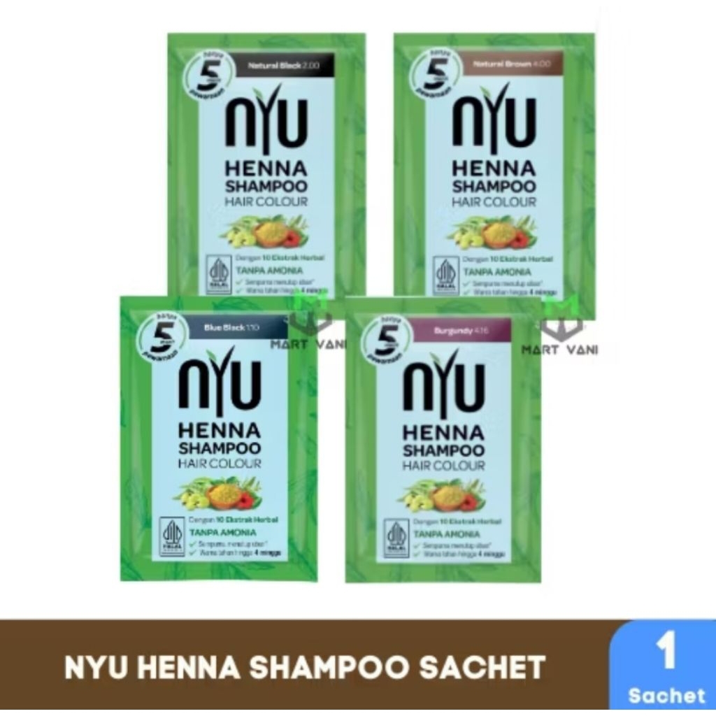 NYU HENNA SHAMPOO SACHET PEWARNA RAMBUT