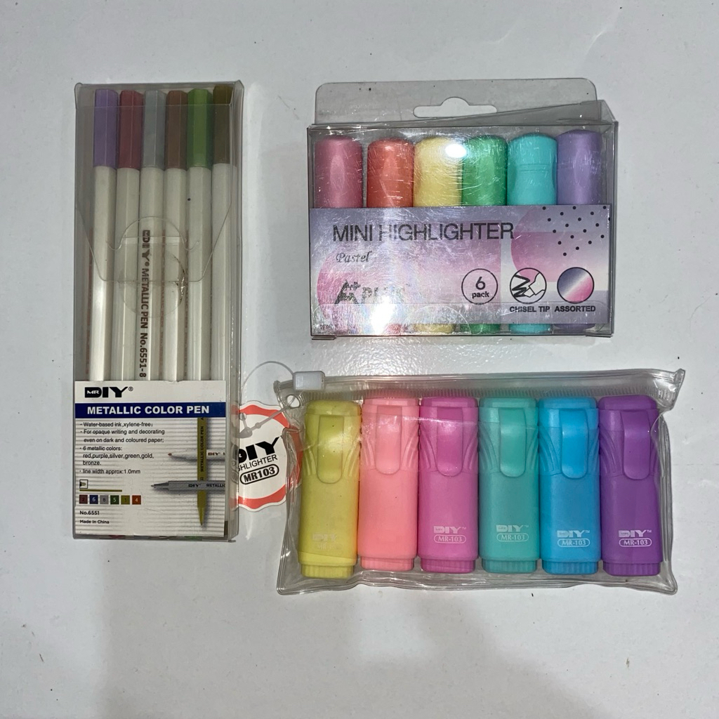 

Highlighter Color Pen Metalic Alat tulis menggambar pastel (SEALED)