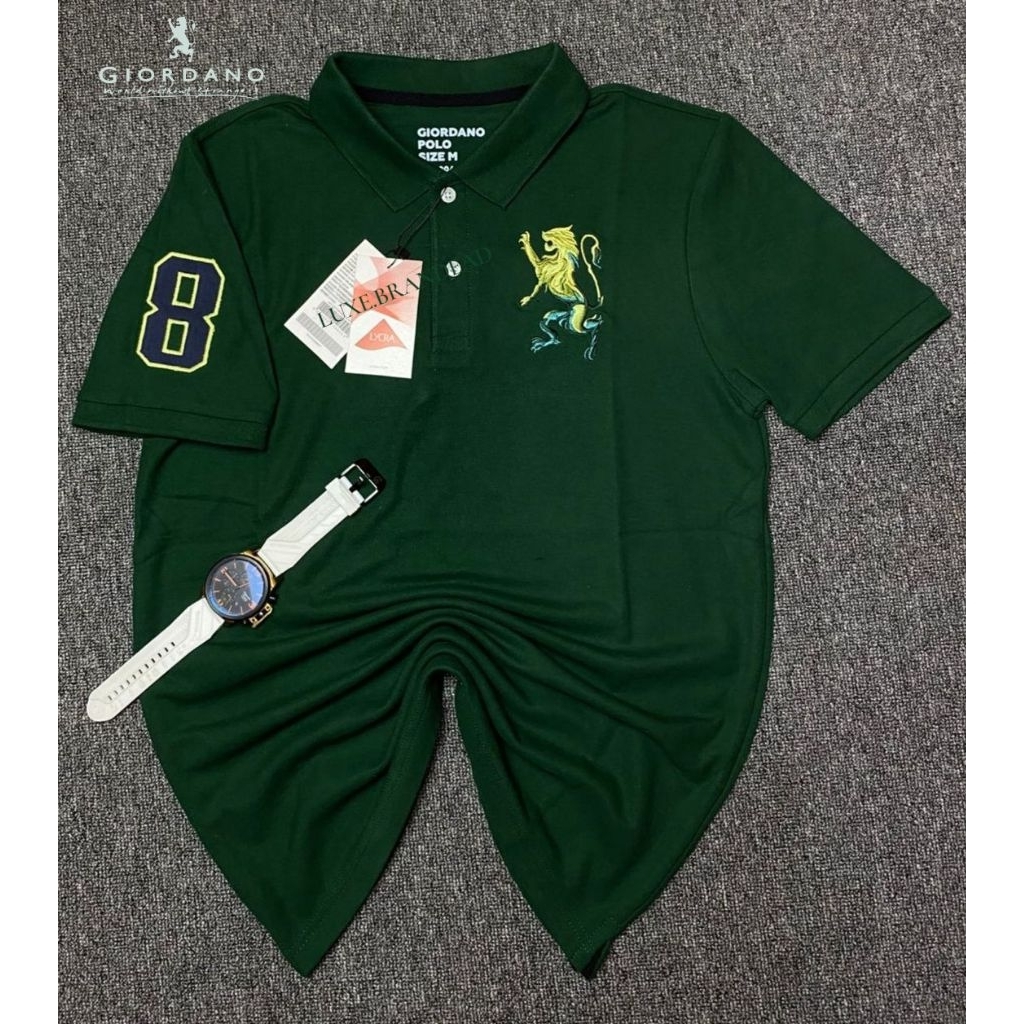 Polo Shirt Kerah Giordano Lion 3D Man Shirt