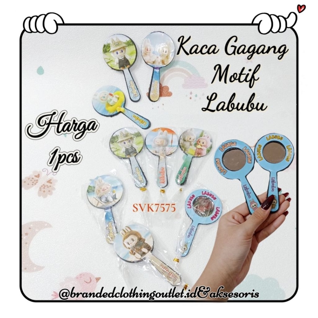 KACA GAGANG SOUVENIR  / CERMIN GAGANG LABUBU / SOUVENIR KACA GAGANG / KACA PENGANG TANGAN / KACA LUC