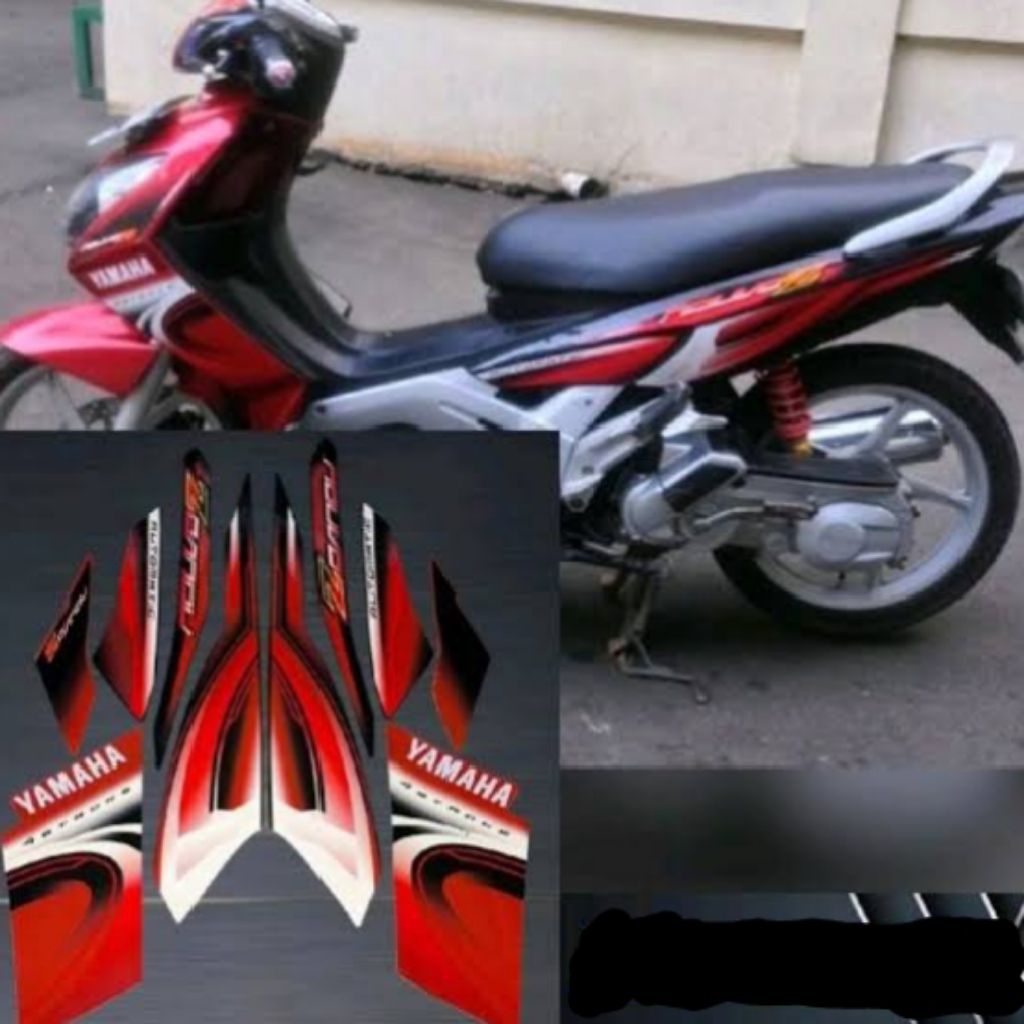 Striping Nouvo Z Merah hitam 2005 2006 Sticker Lis Decal Standard Original Yamaha Nouvo Z 2005 2006 