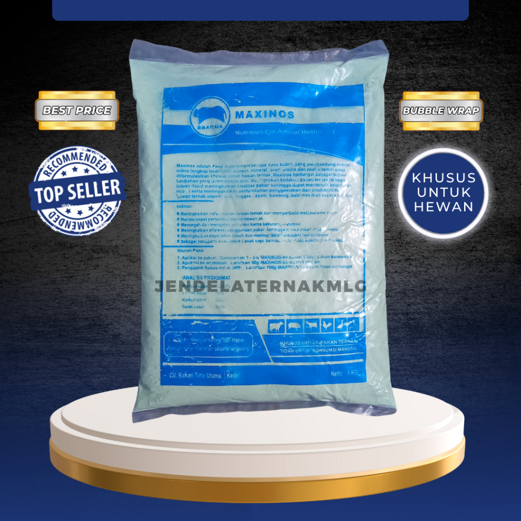 Maxinos 1kg Susu Ternak Kemasan untuk Pengganti Susu Indukan