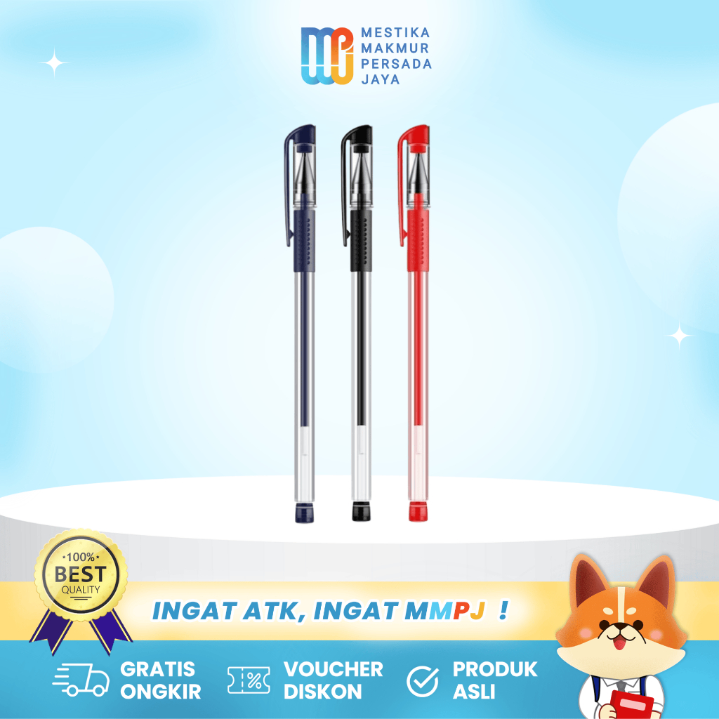 

Deli Pulpen Gel Pen 0.5 mm / Pulpen Ballpoint Gel Cair Tinta Hitam 6601