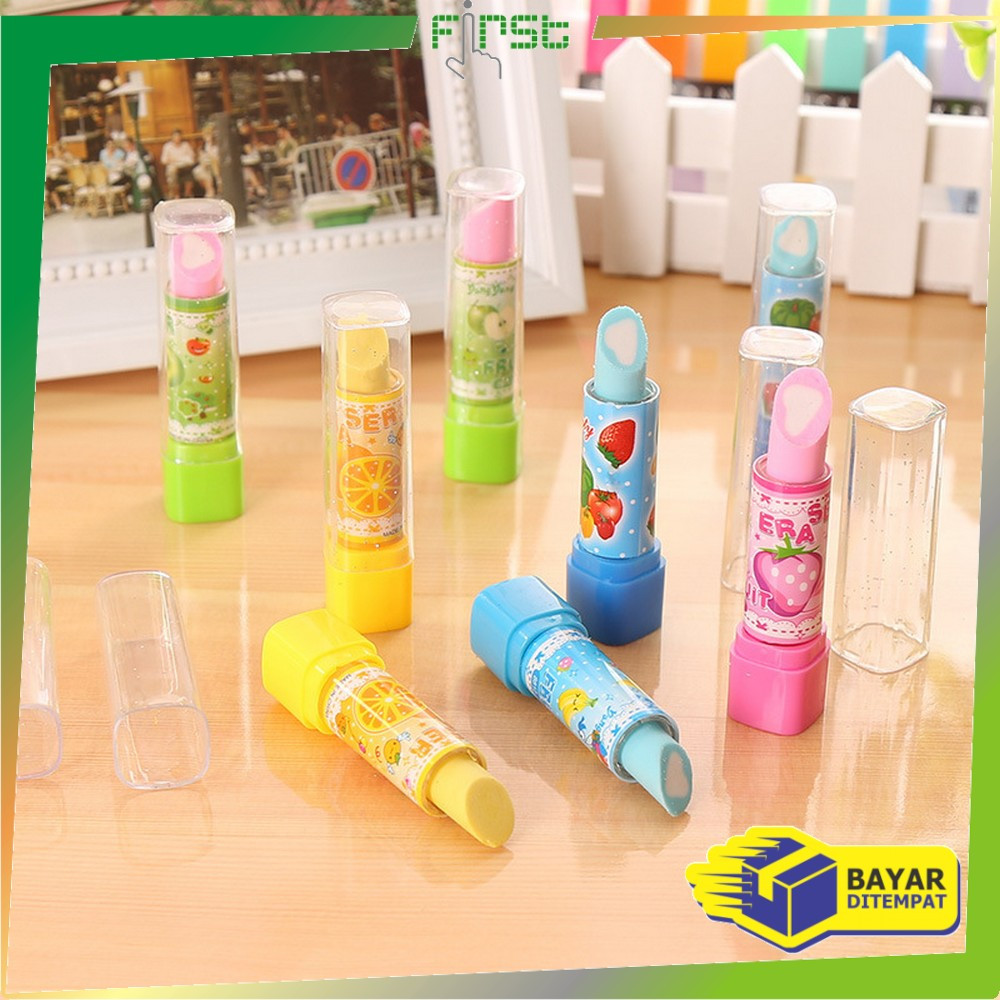 

EC FH-A70 Penghapus Model Lipstik Karakter Buah Random / Penghapus Pensil Eraser Buah Warna Warni Lucu / Penghapus Pensil Eraser Fruits Import