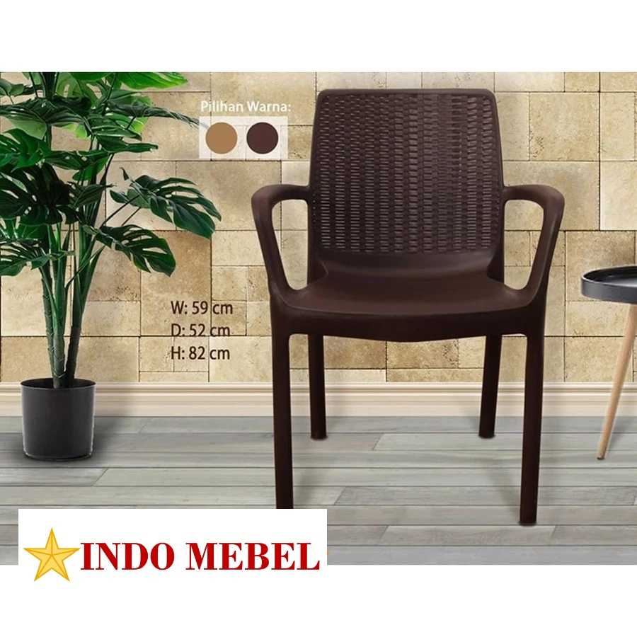 Kursi Plastik Rotan Cafe Murah OL502 Olymplast Promo Murah Ready Makassar