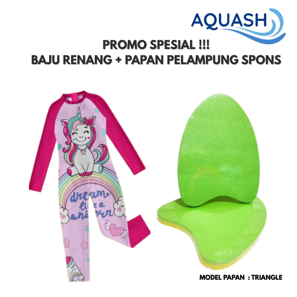 Baju Renang Anak Perempuan Lengan Panjang Free Papan Pelampung Sponge Eva Usia 3, 4, 5, 6, 8,10 Tahu