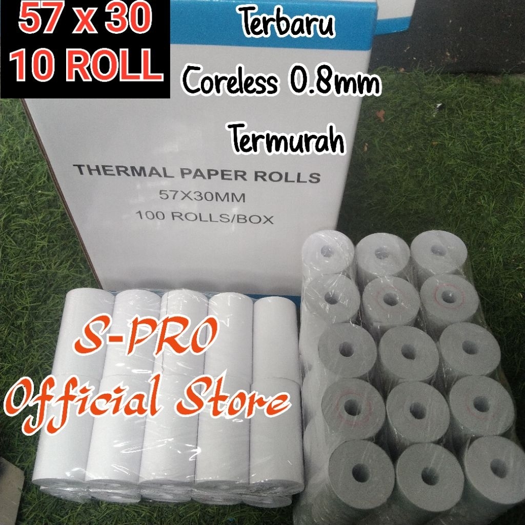 

10ROLL KERTAS STRUK THERMAL PAPER ROLL 57X30 58X30 TERMAL EDC 58MM THERMAL PRINTER MINI BLUETOOTH 58MM