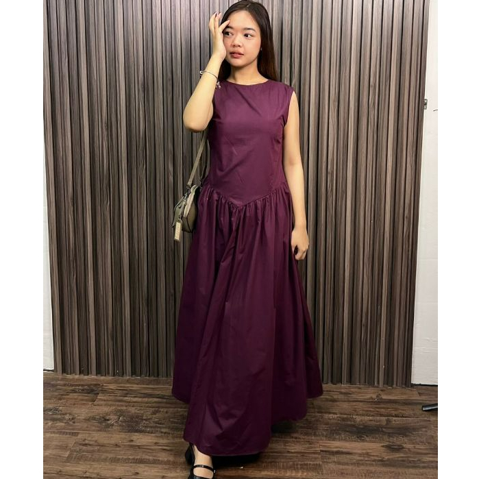 NOOR Inner Dress Tali Pinggang Inner Dress katun poplin, dress kasual terbaru, dress wanita bigsize,