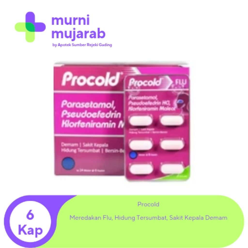 Procold Flu Strip Isi 6 Tablet - Obat Flu Dewasa Dan Anak