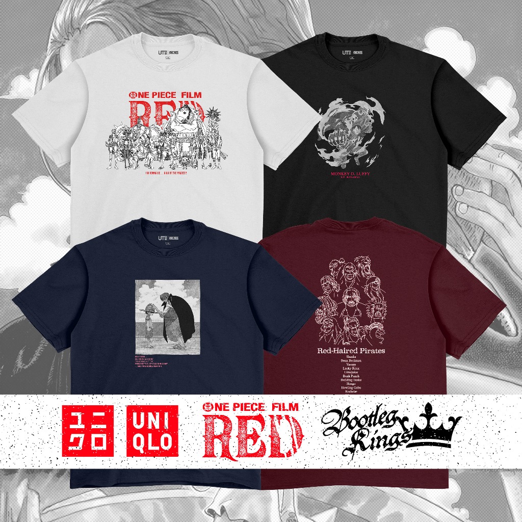 [HOT] UNIQLO X ONE PIECE MOVIE RED GRAPHIC T-SHIRT | MATERIAL 24s COTTON COMBED ASLI | SABLON PREMIU