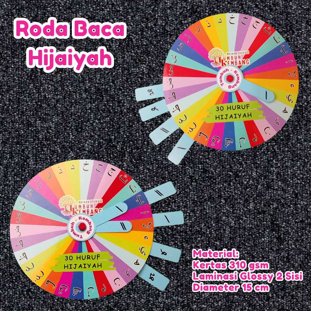 Roda Baca Pintar Hijaiyah Mainan Edukasi Anak untuk Belajar Mengenal dan Mengeja Huruf Hijaiyah