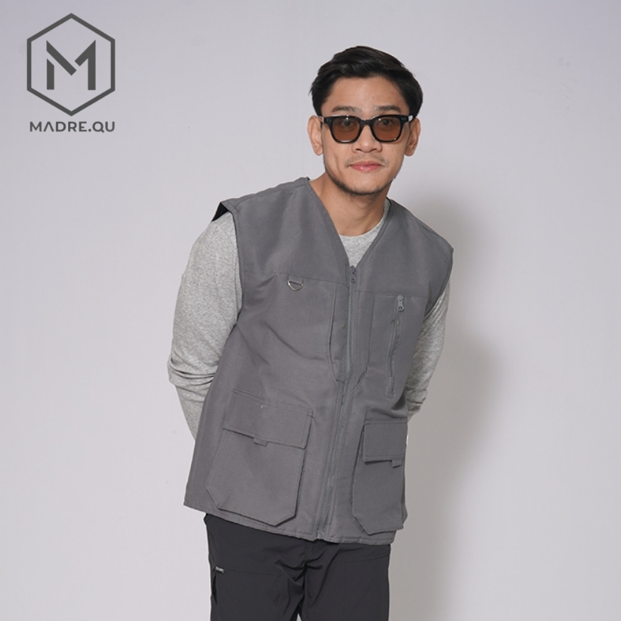 Rompi Tactical Outdoor Ripstop Pria Fishing Vest Enfield Pria Vest Distro Abu