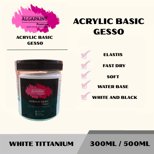 

Algapaint premium acrylic gesso white and black / cat akrili / kanvas / paint art / aesthetic