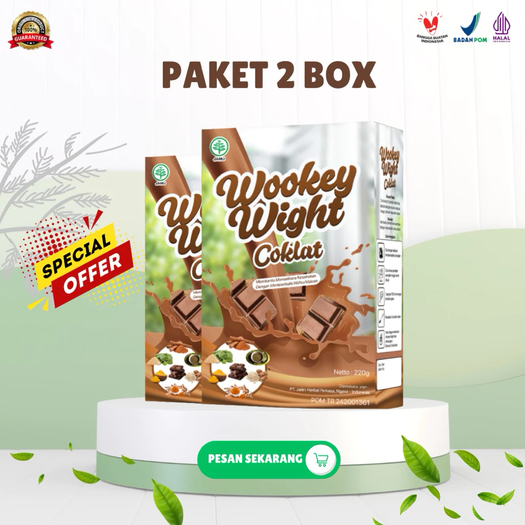 

PAKET 2 BOX - Wookey Weight Coklat Susu Penambah Berat Badan Paket 2 Box