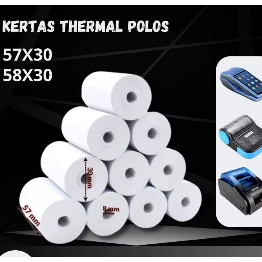 

Kertas Thermal 57/58x30 Edc/bluetooth isi 100 (1 dus) Coreles