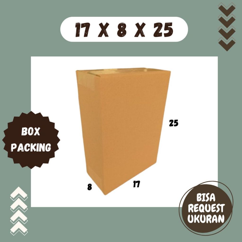 

Box 17x8x25 A1 / Kardus 17x8x25 A1 Packing Karton / Dus 17x8x25 A1 Kotak Botol Kemasan Agen Kertas
