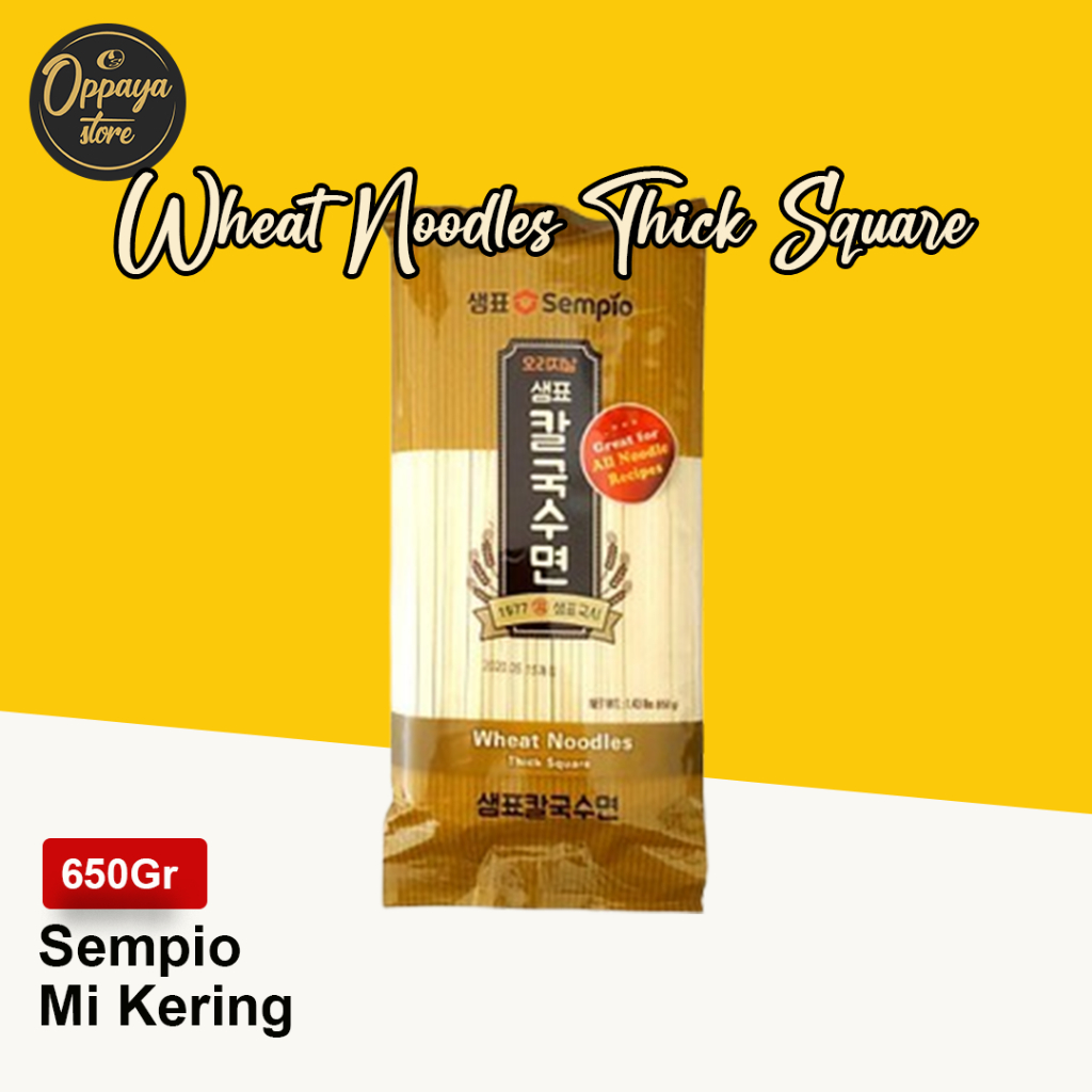

Wheat Noodles Thick Square 650G Mi Kering Sempio Kalguksu Jjajang Mie