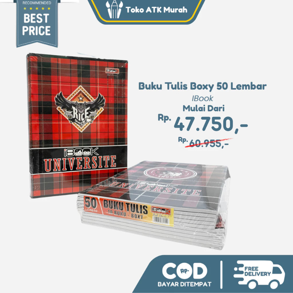 

Buku Tulis Boxy 50 Lembar iBook - Buku Tulis Sekolah Ukuran BigBoss (1 Pak isi 10 Lembar)