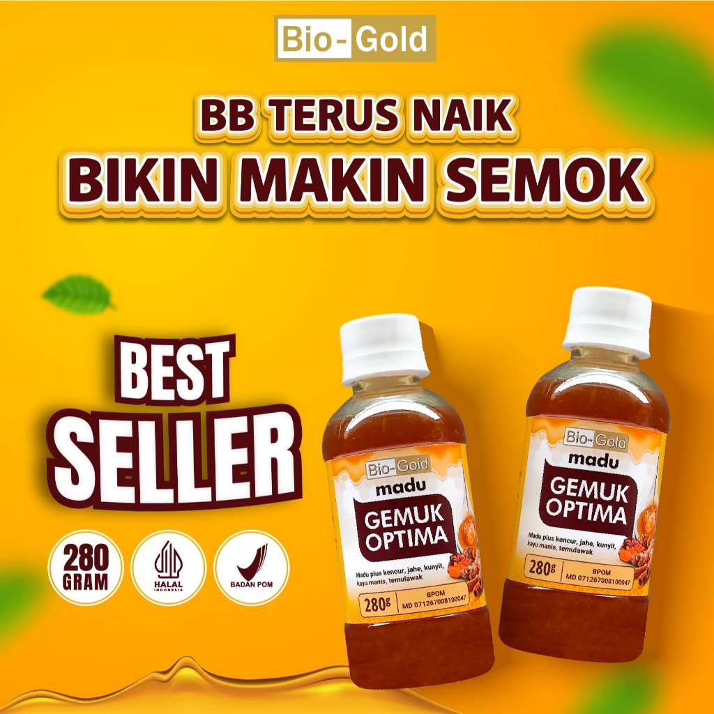

Madu Gemuk Badan Optima 2 Botol - Suplemen Penambah Nafsu Makan Bikin Badan Montok Original BPOM