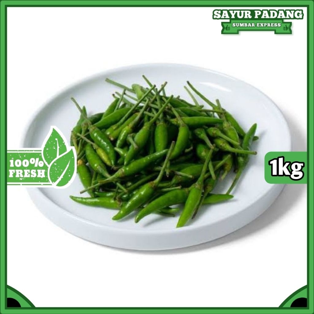 

Cabe rawit hijau 1 kg segar cabai sayur padang