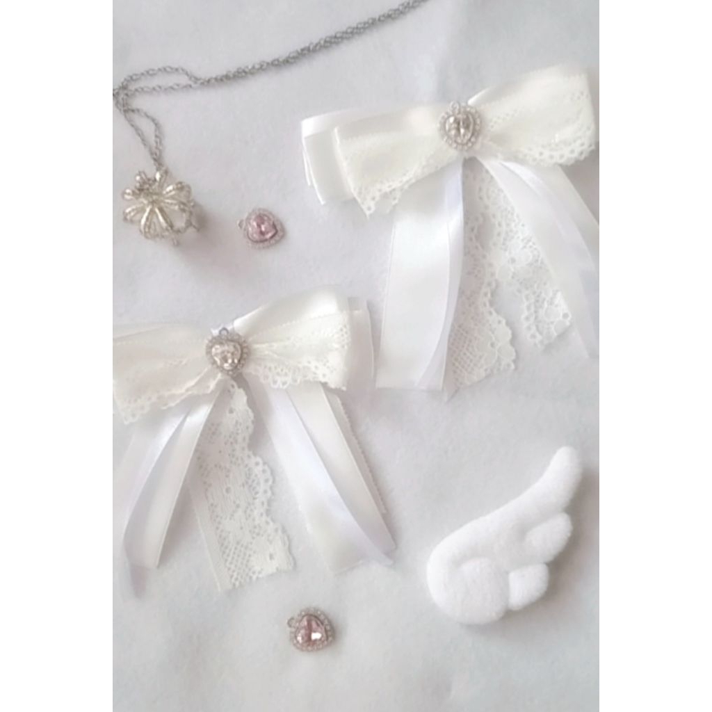 BROS JEPIT PITA JIRAI KEI BROOCH JIRAI KEI PIN RYOUSANGATA LOLITA BROS HAIR PIN WHITE TENSHI KAIWAI 