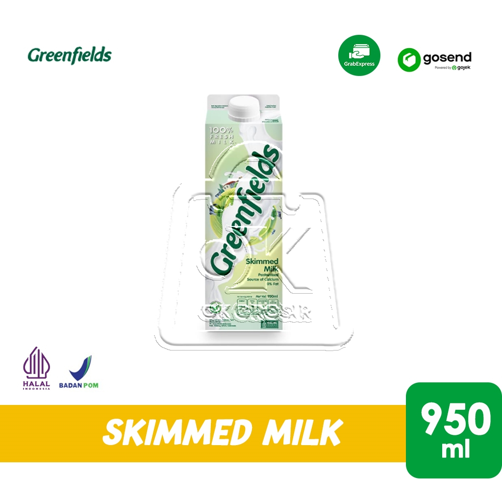 

Greenfields Skim Milk Fresh Skimmed Tanpa Lemak 950ml (KHUSUS INSTANT)