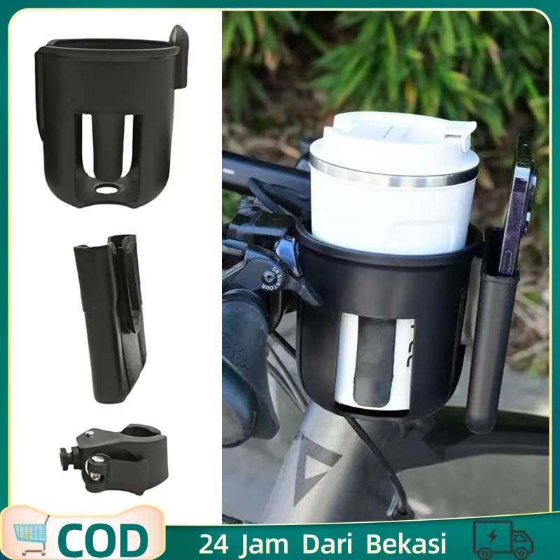 2 In 1 Holder Minuman Di Motor Cup Holder Sepeda Motor 360° Cup Holder Spion Motor Holder Minuman Mo