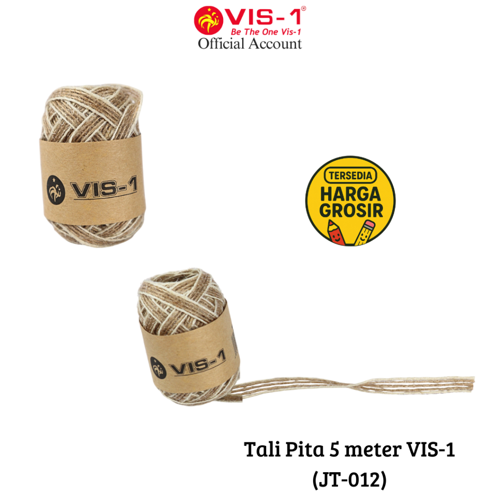 

VIS-1 Tali Goni JT-012 / Tali Rami / Tali Jute Ribbon / Aksesoris / Craft Panjang 5M