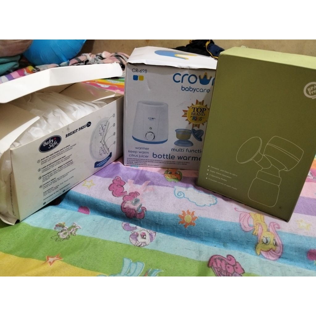 pompa asi, pemanas asi, breast pad