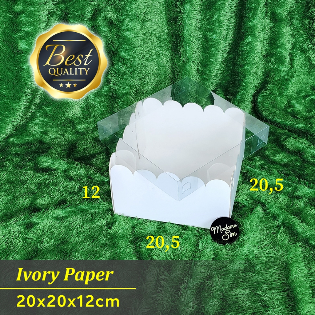 

BOX MIKA PUTIH - DUS HAMPERS - KOTAK CAKE PUDING CAKE 20x20x12 (ISI : 10 PCS)