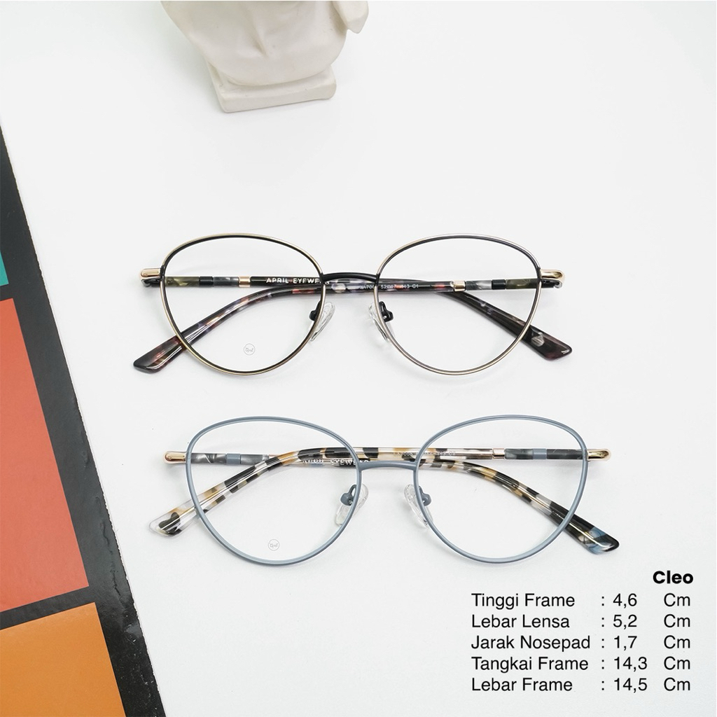April Eyewear Frame Cleo Oval Titanium Simple